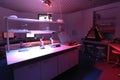 Interior of clean modern white medical or chemical laboratory background. Laboratory concept without people.