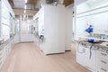 Interior of clean modern white medical or chemical laboratory background. Laboratory concept without people Royalty Free Stock Photo