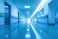 Interior of clinic is spacious and serene hallway in hospital Royalty Free Stock Photo