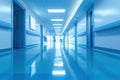 Interior of clinic is surrounded by a spacious, tranquil hospital hallway Royalty Free Stock Photo