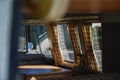 Interior closeup of a volkswagen bus classic car Royalty Free Stock Photo