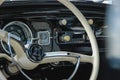 Interior closeup of a volkswagen beetle classic car