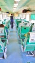 The interior of a coach of the fastest train of India the Gatiman Express