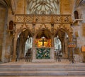 The interior of the Collegiate Church of TÃÂ¼bingen with a view of the choir. Baden WÃÂ¼rttemberg, Germany, Europe