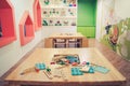 Interior of colorful playing room for kids