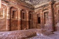 The interior of the Coloured Triclinium at Petra in Jordan.