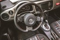 Interior of compact car Volkswagen Beetle Cabriolet, 2016. Royalty Free Stock Photo