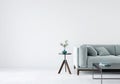 Interior composition with a soft sofa and tables Royalty Free Stock Photo