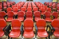 Interior of conference hall with red chairs Royalty Free Stock Photo