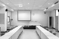 Interior conference room, meeting room, boardroom, Classroom, Office, with white projector board Royalty Free Stock Photo