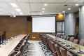 Interior conference room, meeting room, boardroom, Classroom, Office, with white projector board Royalty Free Stock Photo