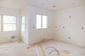 Interior construction of housing project with drywall installed door for a new home before installing Royalty Free Stock Photo