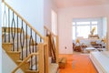 Interior construction of housing project with drywall installed door for a new home before installing Royalty Free Stock Photo