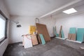 Interior of construction site with white drywall Royalty Free Stock Photo