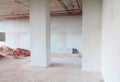Interior in construction and wall decoration at building site Royalty Free Stock Photo