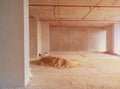 Interior in construction and wall decoration at building site Royalty Free Stock Photo