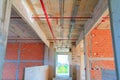 Interior in construction and wall decoration at building site Royalty Free Stock Photo