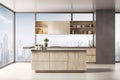 interior style hardwood wood room indoor island lifestyle cabinet beige residential rendering luxury. Generative AI. Royalty Free Stock Photo