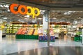 Interior of Coop supermarket store