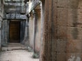 Interior Corridor in Angkor Wat, Cambodia Royalty Free Stock Photo