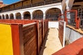 Interior corridor inside the barrier of the bullring of Almaden, Spain.