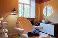 Interior of the cosmetology office with a full-electric beauty bed in a salon Royalty Free Stock Photo