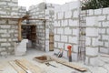 interior of a country house under construction. Site on which th Royalty Free Stock Photo