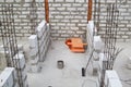 interior of a country house under construction. Site on which th Royalty Free Stock Photo