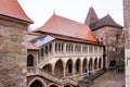 Interior courtyard of the Corvin Castle, Hunedoara Royalty Free Stock Photo