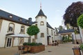 Interior courtyard of a cozy hotel , a castle, in Luxembourg