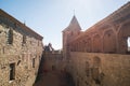 Interior courtyard medieval castle at Carcassonne France