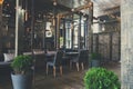 Interior of cozy restaurant, loft style Royalty Free Stock Photo