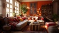 Interior of a cozy room in eclectic style