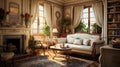 Interior of a cozy room in French style