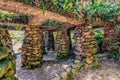 Interior of a crumbling stone building