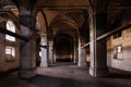 Interior of dark creepy abandoned lutheran church of the Virgin Mary Royalty Free Stock Photo