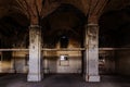 Interior of dark creepy abandoned lutheran church of the Virgin Mary Royalty Free Stock Photo