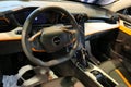 Interior, dashboard and driving wheel of modern mid-size chinese sedan Dongfeng Aeolus Shine