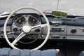 Interior and dashboard of a Mercedes-Benz 190 SL cabrio german oldtimer car at the Cars & Coffee event at the Mercedes-Benz Museum Royalty Free Stock Photo