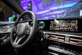 Interior dashboard view of the Mercedes Benz EQC 400 electric SUV car Royalty Free Stock Photo