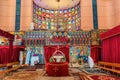 Interior of Debre Libanos, monastery in Ethiopia Royalty Free Stock Photo