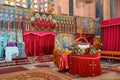 Interior of Debre Libanos, monastery in Ethiopia Royalty Free Stock Photo