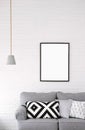 Room style minimalism sofa picture lamp interior Royalty Free Stock Photo