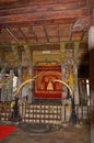 The shrine room of Sri Dalada Maligawa Buddhist temple , Kandy, Sri Lanka Royalty Free Stock Photo