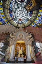 Interior decoration of the hall within three-headed elephant building at Erawan Museum in Samut Prakan, Thailand. Royalty Free Stock Photo