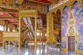 Interior decoration inside Phra Maha Chedi Chai Mongkol in Roi Et province, northeastern Thailand