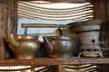 Interior decoration of a kitchen in an old house.