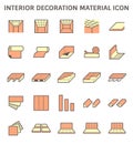 Interior decoration material icon