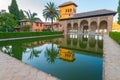 Palace Portico in El Partal in gardens Nasrid Palaces, Alhambra, Granada Royalty Free Stock Photo