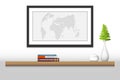 Interior decoration shelf and photo frame, Vector design, Illustration